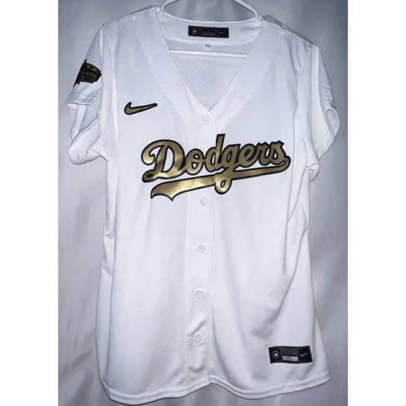 Los Angeles Dodgers 2022 All Star Game Jersey Blank White/Gold Women’s Jersey XL - Picture 1 of 7